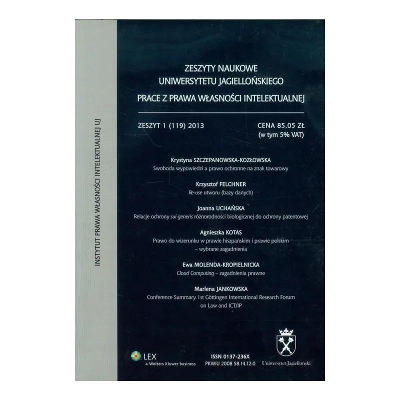 ZESZYTY NAUKOWE UNIERSYTETU JAGIELLOŃSKIEGO ZESZYT 1 - Wolters Kluwer