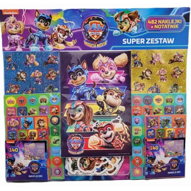 ZESTAW NAKLEJEK Z NOTATNIKIEM PSI PATROL