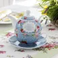 Porcelanowy Dzbanek Z Filiżanką I Spodkiem Duo Wyjątkowy Dzień Niebieskie Róże Porcelanowy Dzbanek Z Filiżanką I Spodkiem Duo Wyjątkowy Dzień Niebieskie Róże