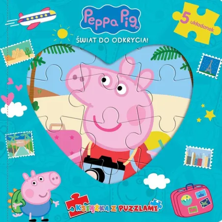 ŚWINKA PEPPA. ŚWIAT DO ODKRYCIA. KSIĄŻKA Z PUZZLAMI