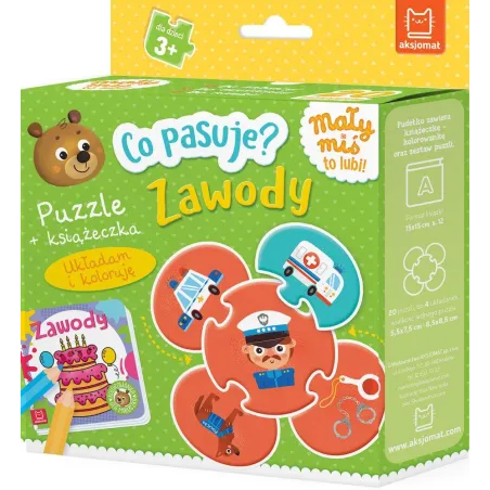 Zawody. Co pasuje Puzzle  książeczka Anna Podgórska