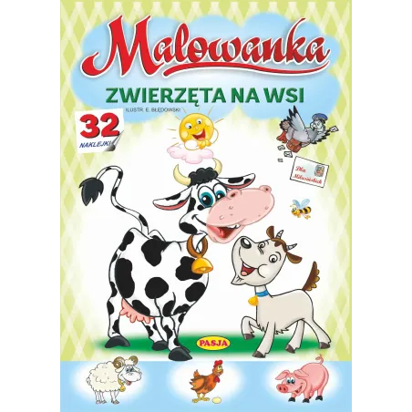 Zwierzęta Na Wsi. Malowanka Z Naklejkami Zwierzęta Na Wsi. Malowanka Z Naklejkami