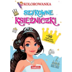 SZYKOWNE KSIĘŻNICZKI KOLOROWANKA + 50 NAKLEJEK Z BROKATEM 