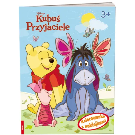 DISNEY KUBUŚ I PRZYJACIELE KOLOROWANKA Z NAKLEJKAMI 3+ - Ameet