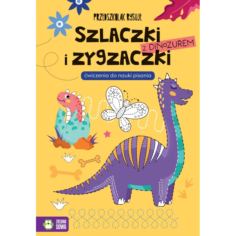 SZLACZKI I ZYGZACZKI Z DINOZAUREM. PRZEDSZKOLAK RYSUJE
