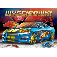 WYŚCIGÓWKI TURBO MOTO NAKLEJAJ I KOLORUJ !