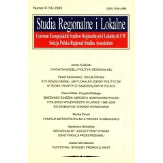 STUDIA REGIONALNE I LOKALNE (14) 2003 - Scholar