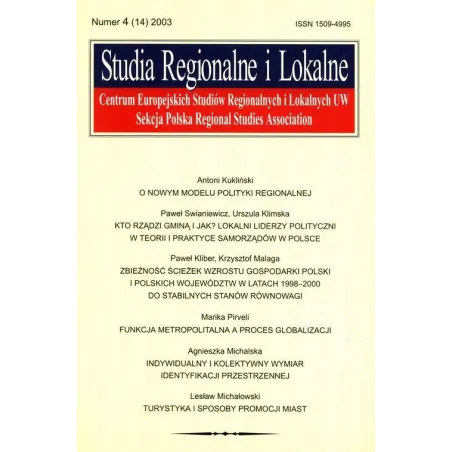 STUDIA REGIONALNE I LOKALNE (14) 2003 - Scholar