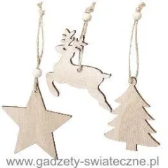ZAWIESZKA ŚWIĄTECZNA DREWNIANA 2SZT.