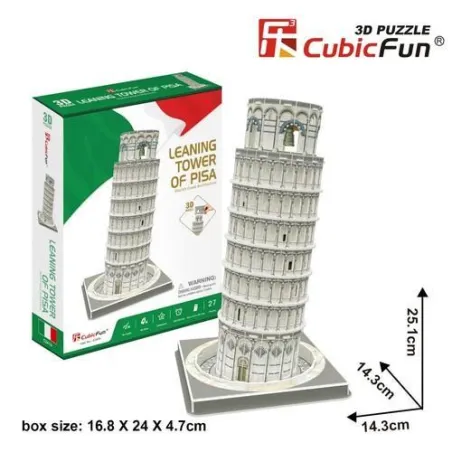 PUZZLE 3D KRZYWA WIEŻA W PIZIE 27 CZĘŚCI 3+ - CubicFun
