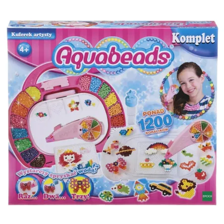 KUFEREK ARTYSTY AQUABEADS 1200 KORALIKÓW W WALIZCE + AKCESORIA 4+