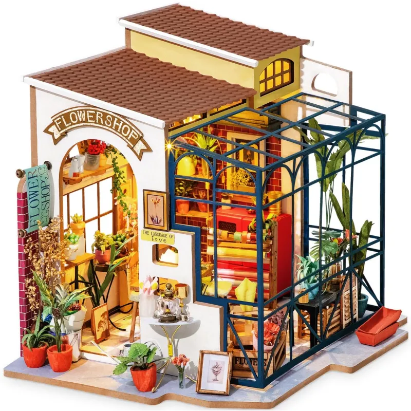 KWIACIARNIA EMILY SKŁADANY DREWNIANY MODEL PUZZLE 3D ROBOTIME 14+