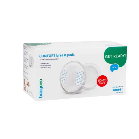 WKŁADKI LAKTACYJNE 11 CM BABYONO COMFORT 70 SZTUK