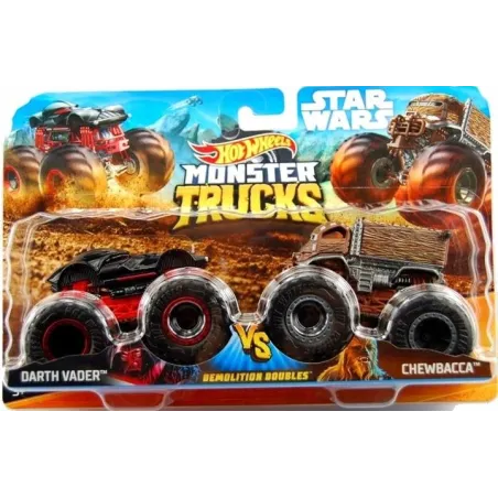 HOT WHEELS MONSTER TRUCKS DARTH VADER VS CHEWBACCA 3+