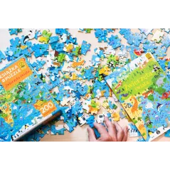 ZWIERZĘTA ŚWIATA KSIĄŻKA I PUZZLE 200 ELEMENTÓW WILGA PLAY 5+