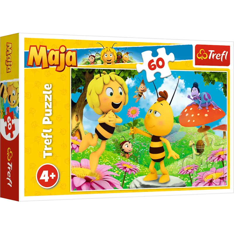 PSZCZÓŁKA MAJA KWIATEK DLA MAI PUZZLE 60 ELEMENTÓW TREFL 4+