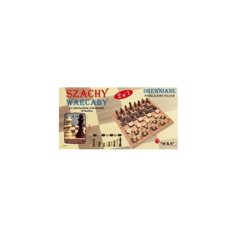 SZACHY I WARCABY DREWNIANE W&K 6+