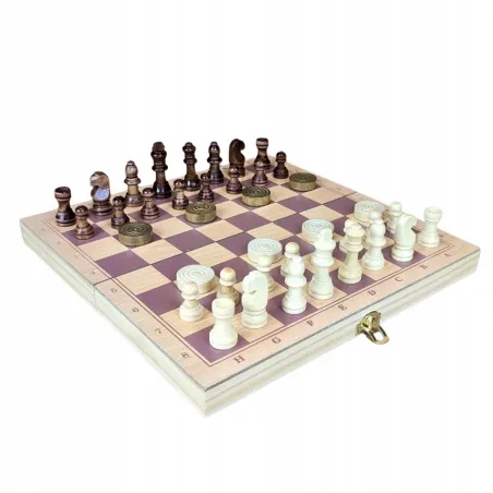 Szachy I Warcaby Drewniane W&K 6+