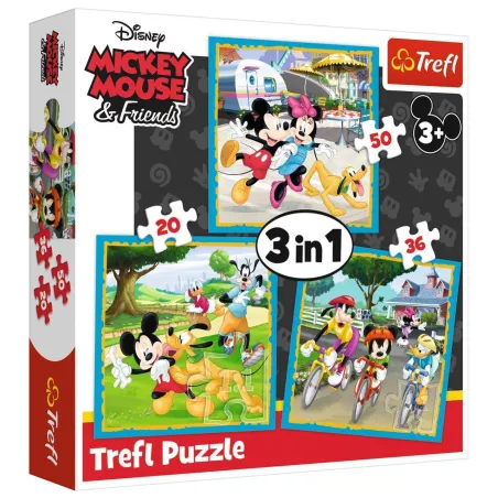 PUZZLE 3W1 MYSZKA MIKI Z PRZYJACIÓŁMI 106 ELEMENTÓW TREFL 3+