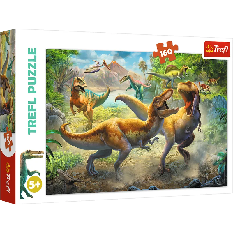 PUZZLE WALCZĄCE TYRANOZAURY 160 ELEMENTÓW TREFL 5+