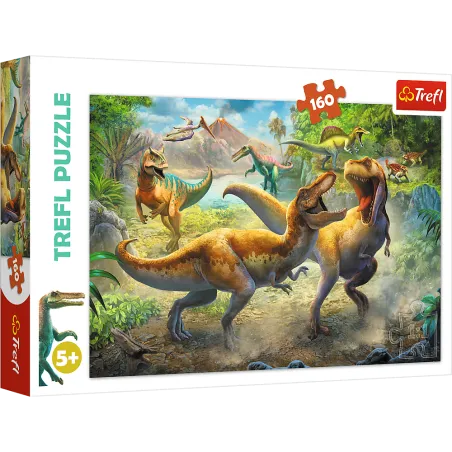 PUZZLE WALCZĄCE TYRANOZAURY 160 ELEMENTÓW TREFL 5+