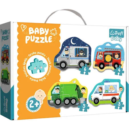 POJAZDY I ZAWODY BABY 4 W 1PUZZLE 6, 4, 5, 3 ELEMENTÓW 2+ - Trefl