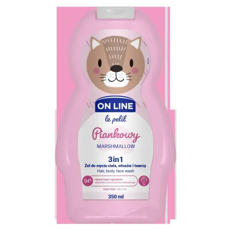 ŻEL PIANKOWY DLA DZIECI 3W1 CIAŁO WŁOSY TWARZ 350ML ON LINE LE PETIT