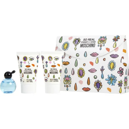 MOSCHINO SO REAL CHEAP AND CHIC ZESTAW DLA KOBIET WODA TOALETOWA 4.9ML + KOSMETYKI