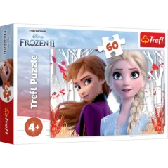 PUZZLE  ZACZAROWANY ŚWIAT ANNY I ELSY 60 ELEMENTÓW TREFL 4+