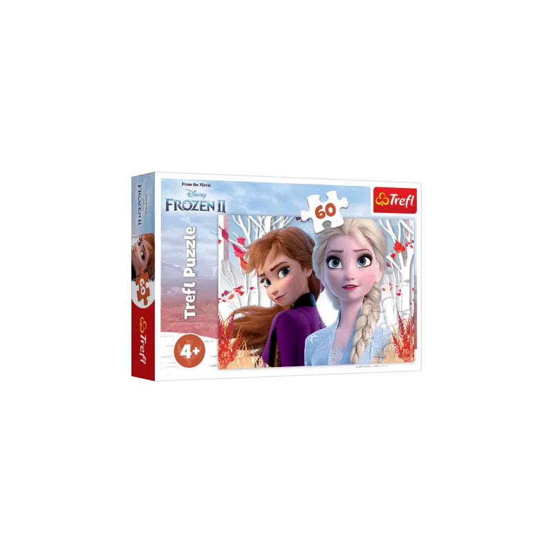 PUZZLE  ZACZAROWANY ŚWIAT ANNY I ELSY 60 ELEMENTÓW TREFL 4+