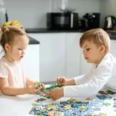 PUZZLE  ZACZAROWANY ŚWIAT ANNY I ELSY 60 ELEMENTÓW TREFL 4+