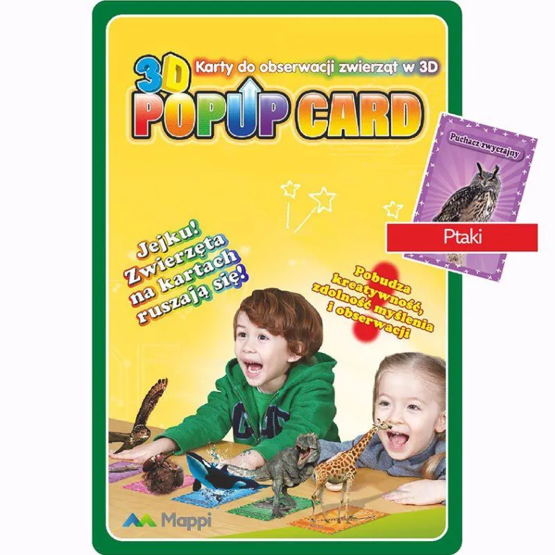 KARTY DO OBSERWACJI ZWIERZĄT 3D PTAKI POPUP 3+ - Piętka
