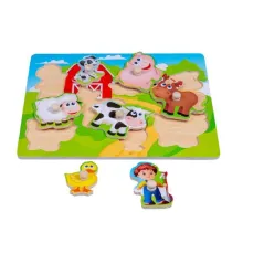 UKŁADANKA DREWNIANA FARMA PINEZKI SMILY PLAY 18M+