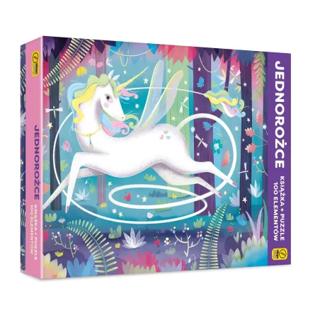 PUZZLE + KSIĄŻKA  JEDNOROŻCE 100 ELEMENTÓW 5+