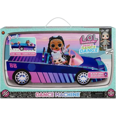 L.O.L. SURPRISE! LALKA I SAMOCHÓD UV DANCE MACHINE 3W1 MGA 4+