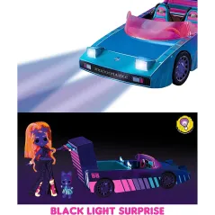 L.O.L. SURPRISE! LALKA I SAMOCHÓD UV DANCE MACHINE 3W1 MGA 4+