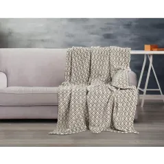 Koc Z Mikrofibry Tayga Kremowo-Beżowy 150 X 200 Cm