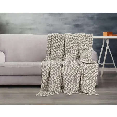 Koc Z Mikrofibry Tayga Kremowo-Beżowy 150 X 200 Cm