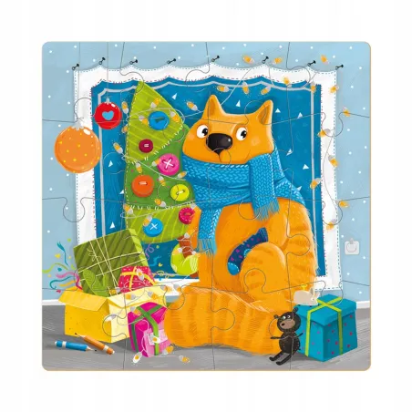 Puzzle Kocie Boże Narodzenie 16 Elementów Dodo 3+