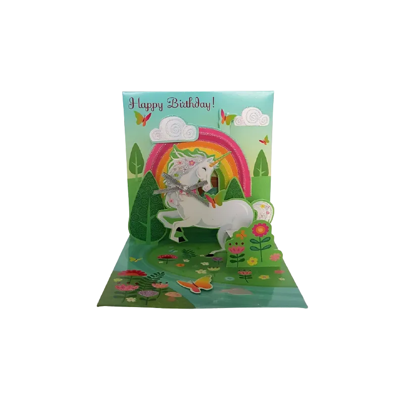 KARTKA URODZINOWA 3D DLA DZIEWCZYNKI JEDNOROŻCE UNICORN - UP With Paper