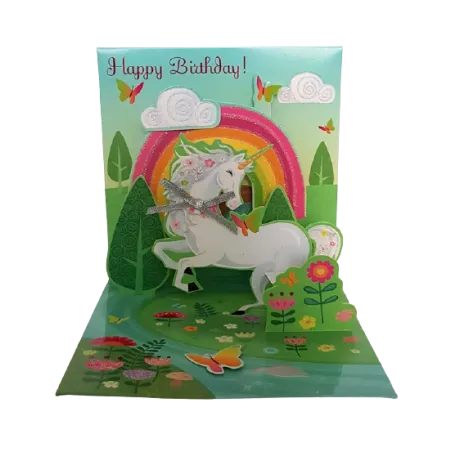 Kartka Urodzinowa 3D Dla Dziewczynki Jednorożce Unicorn