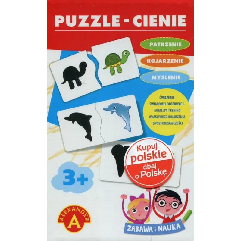 EDUKACYJNE PUZZLE DLA DZIECI CIENIE ZABAWA I NAUKA ALEXANDER 3+