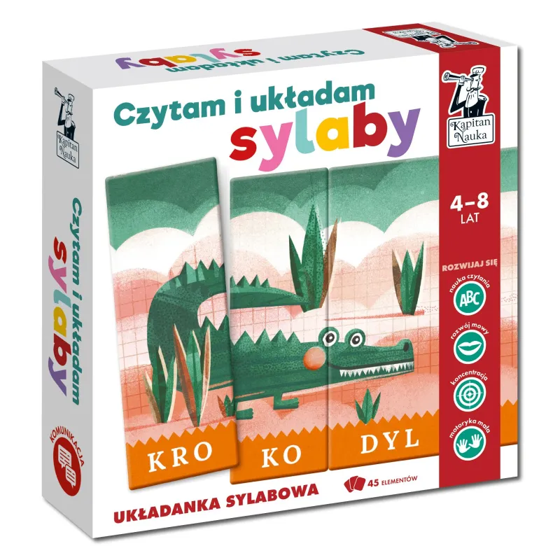 CZYTAM I UKŁADAM SYLABY UKŁADANKA SYLABOWA KAPITAN NAUKA 4-8 LAT - Edgard