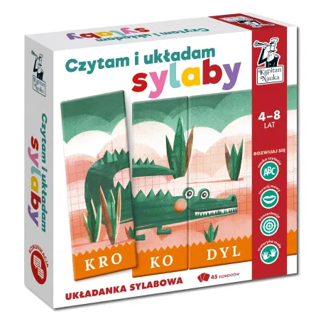 CZYTAM I UKŁADAM SYLABY UKŁADANKA SYLABOWA KAPITAN NAUKA 4-8 LAT - Edgard