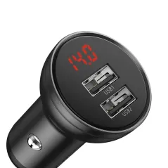 ŁADOWARKA SAMOCHODOWA 24W | 2X USB + KABEL 3W1 TYPE-C / MICRO USB / LIGHTNING BASEUS