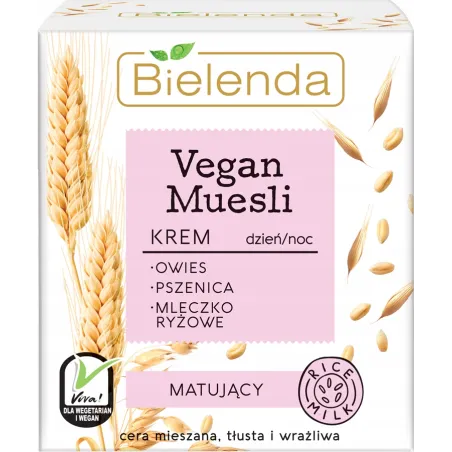 KREM MATUJĄCY DO CERY TŁUSTEJ MIESZANEJ 50ML BIELENDA VEGAN