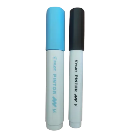 MARKER PERMANENTNY CZARNY F + BŁĘKITNY M PILOT 2 SZTUKI - Pilot