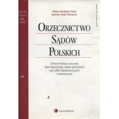 ORZECZNICTWO SĄDÓW POLSKICH 5/2010 - LexisNexis