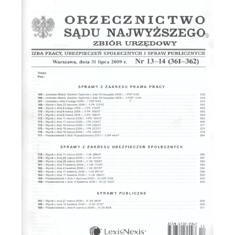 ORZECZNICTWO SĄDU NAJWYŻSZEGO ZBIÓR URZĘDOWY - LexisNexis