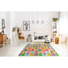 PIANKOWA MATA EDUKACYJNA 3W1 HUMBI 180x200 CM – ALFABET, CYFRY, OBRAZKI
